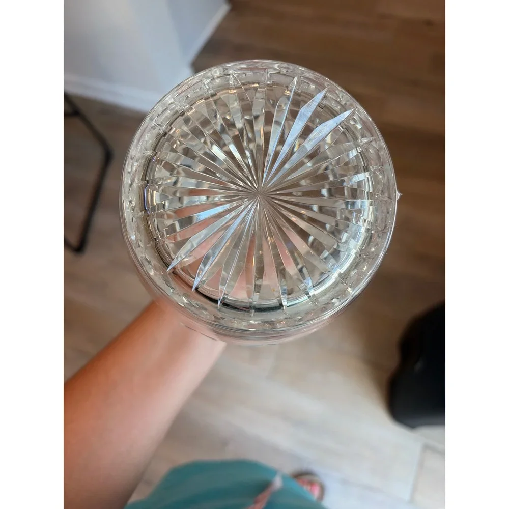VTG Stuart Crystal Round Decanter with Stopper Diamond Cut Glass